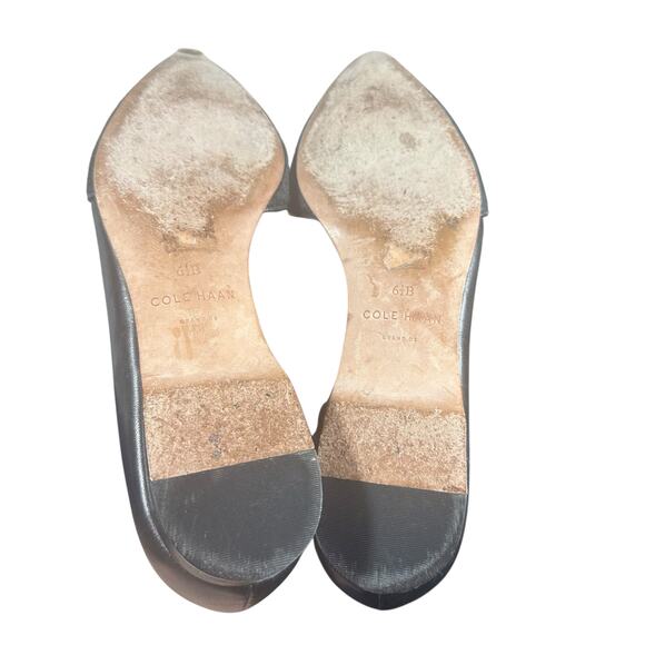 Cole Haan Women's Pointed Toe D'Orsay Flats 6.5B black Leather calf hair - Picture 8 of 10